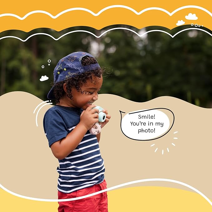 Kidamento Kids Digital Camera & Video Camcorder with Touchscreen, Soft Silicone Casing, Detachable Lens Cap, 32GB Memory Card - Model K Zippy The Sloth