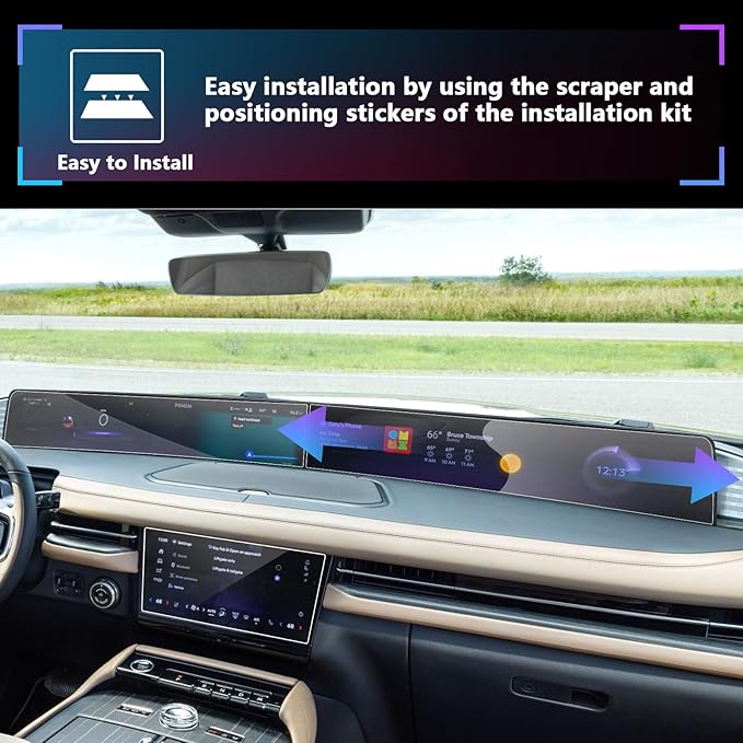 SXCY 7PCS for 2025 Lincoln Navigator Screen Protector [Tempered Glass, GPS]+[Nano, Front Display Apart+Rear AC] for Lincoln Navigator Accessories 2025 Navigator Display Screen