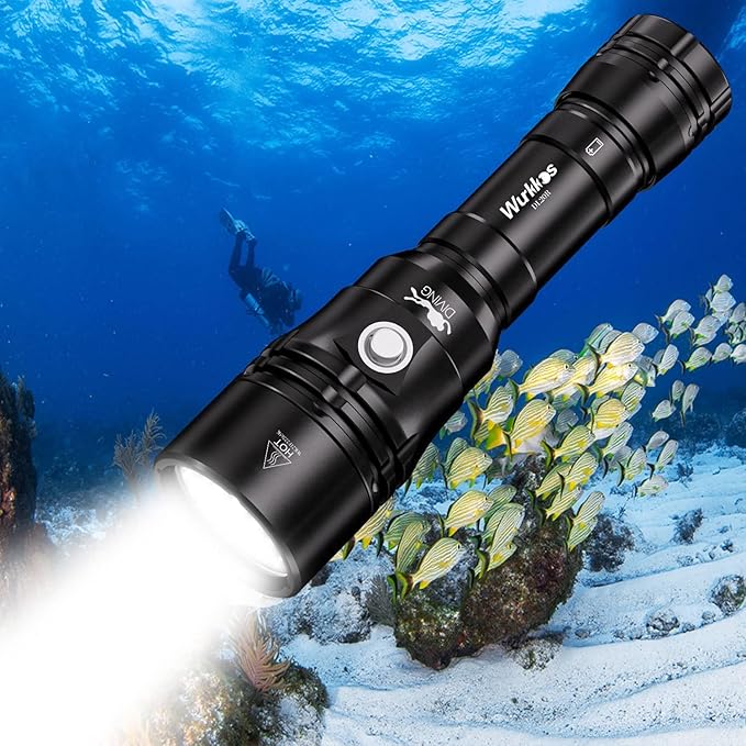 Wurkkos DL20R Diving Flashlight 3200 Lumen Dive Light 100M Scuba Dive Light IPX8 Waterproof Underwater Flashlight Submarine Flashlight with XHP50.2 Scuba Gear