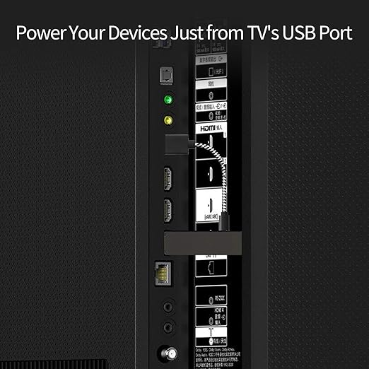 USB Power Cable for Fire Stick, Powers Amazon Fire TV Stick Directly from TV USB Port Eliminating Adapter, Cord Plug Charger Replacement for FireStick (2 Pack)