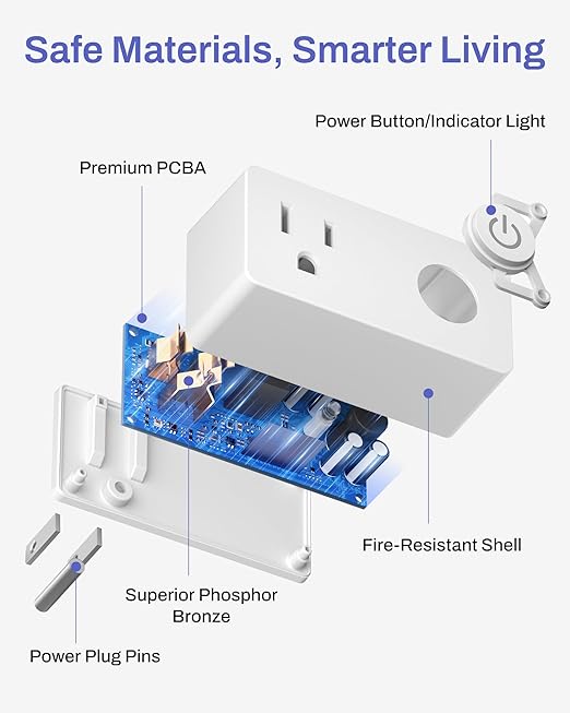 BN-LINK WiFi & Bluetooth Smart Plug, Heavy Duty Smart Timer Outlet Works with Alexa & Google Home Assistant, Remote & Group Control, No Hub Required, ETL & FCC Certified, 2.4GHz WiFi Only, 4 Pack
