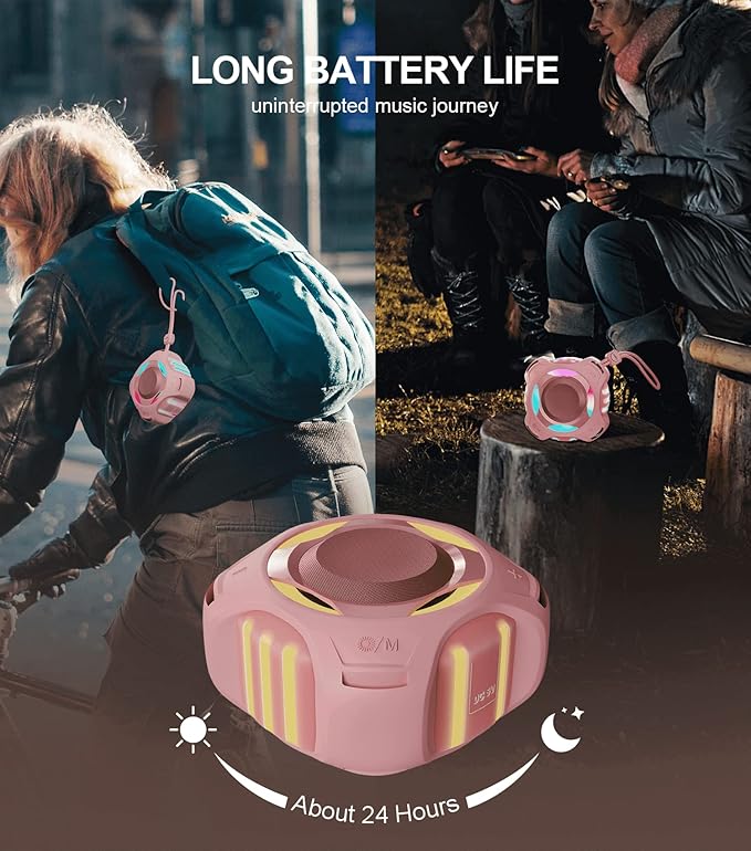 comiso Bluetooth Shower Speaker, Waterproof Bluetooth Speakers IPX7, Floating 2000mAh, Portable Wireless Speaker with LED Light, Loud HD Sound and Bass for Travel Beach Pool, Camping, Ideal Gifts.