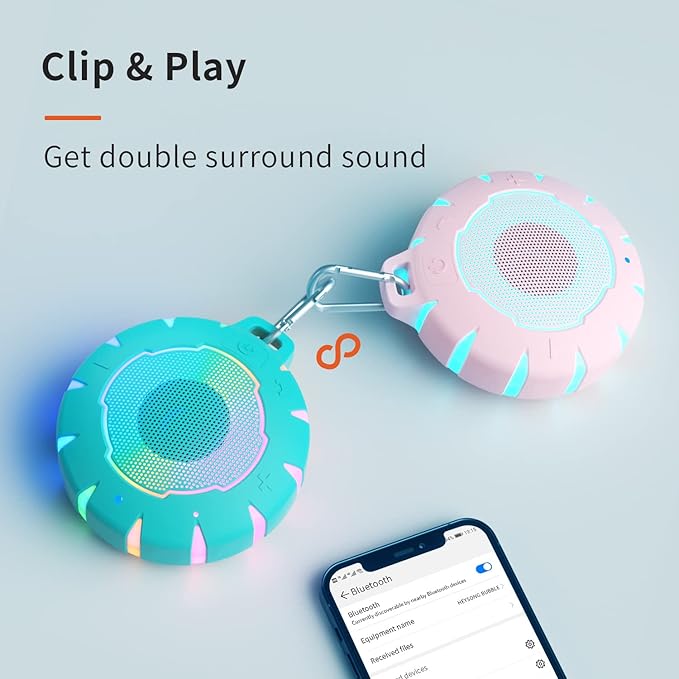 HEYSONG Waterproof Shower Bluetooth Speaker, Durable & Portable with Clear Sound, Ideal for Shower, Pool, Beach & Kayaking – Great Gift for Girls, Women & Men