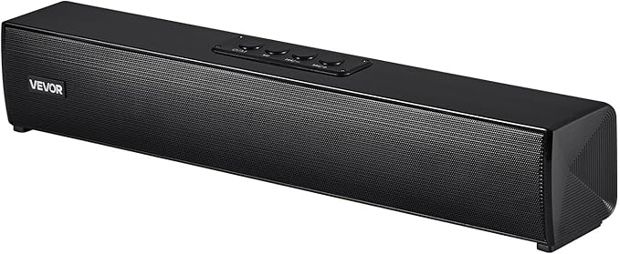 VEVOR Sound Bar for Smart TV, 2.0 Channel, 17-Inch Compact Soundbar TV Speakers for Projector, Bluetooth AUX Connection, Remote Control, Easy Setup, 80W Surround Sound System for PC Home Theater Audio