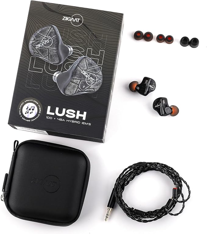 Linsoul ZiiGaat Lush in Ear Monitor, 1DD+4BA Hybrid Earphone IEM, Studio Monitor Tunning Wired Earbuds with Detachable Cable for Professional Music Engineers Audiophiles (Silver)