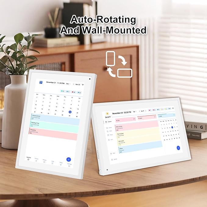 10.1 inch Wall Planner Digital Calendar & Chore Chart, Smart Touchscreen Display for Family Schedules, Hearth DisplayWall Planner, Digital Photo Frame, Great for Organizing Your 2025 Calendar