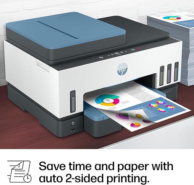 HP Smart Tank 7602 Wireless All-in-One Ink Tank Printer, Scanner, Copier with 2 years of ink included, Best-for-home office, Refillable, AI-enabled (28B98A)