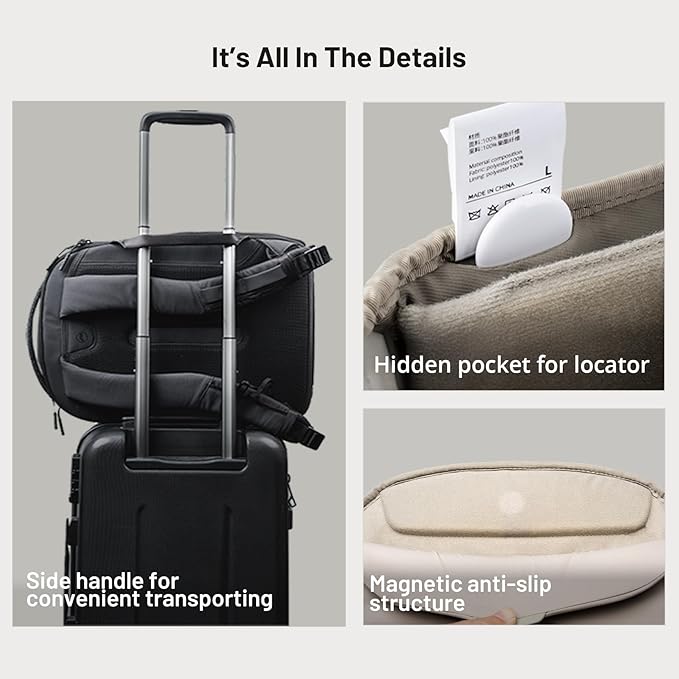 PGYTECH OneGo Lite 16L Camera Backpack Water-Resistant DSLR/Mirrorless Bag for Sony/Canon/Fujifilm, Drone Backpack, Tripod Mount Travel & Weekend Photography Pack for 14" Laptop (Cream)