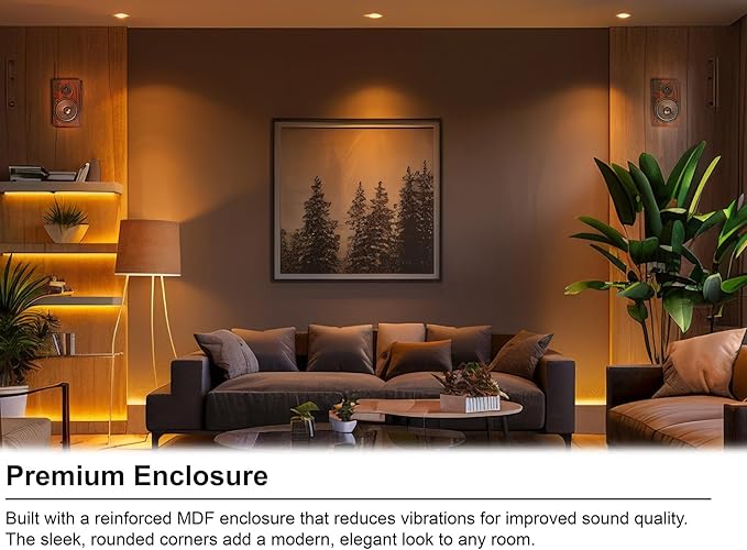 Rockville Pair RockShelf 68D V2 400W Bookshelf Speakers 8 Ohm, Kevlar Woofers, Silk Dome Tweeter, MDF Cabinet, for Home Theater and Audiophiles