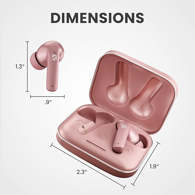 Back Bay Audio [USA-Based iPhone + Android Wireless Earbuds Bluetooth V5.3, Sweatproof Air Buds for Android Phones, Small Sports Bass Earphones with Wireless Mic for iPhone iOS, Bluetooth Earphones