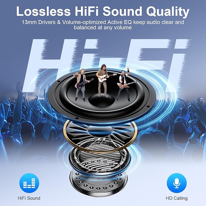 Wireless Earbuds for Samsung Galaxy S25 S24 Ultra, Bluetooth 5.3 Headphones Bass Stereo Noise Canceling Ear Buds with Mic LED Display, IPX7 Waterproof in Ear Earphones for Phone Laptop Sports Workout