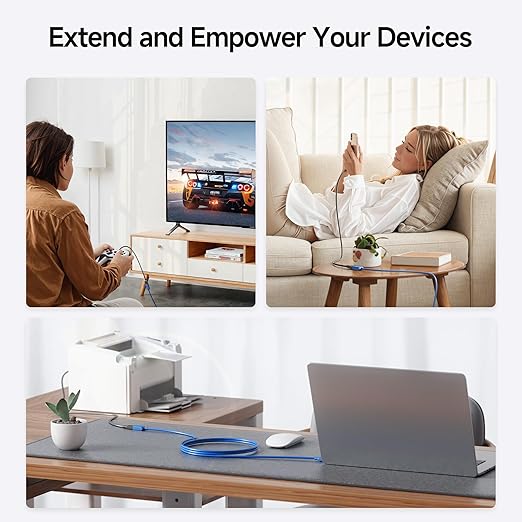 Cable Matters 2-Pack 5Gbps USB Extension Cable - 3ft, USB 3.0 Extension Cable, Male to Female USB3.0 Extender, Compatible with Webcam, VR Headset, Printer, Hard Drive, Blue