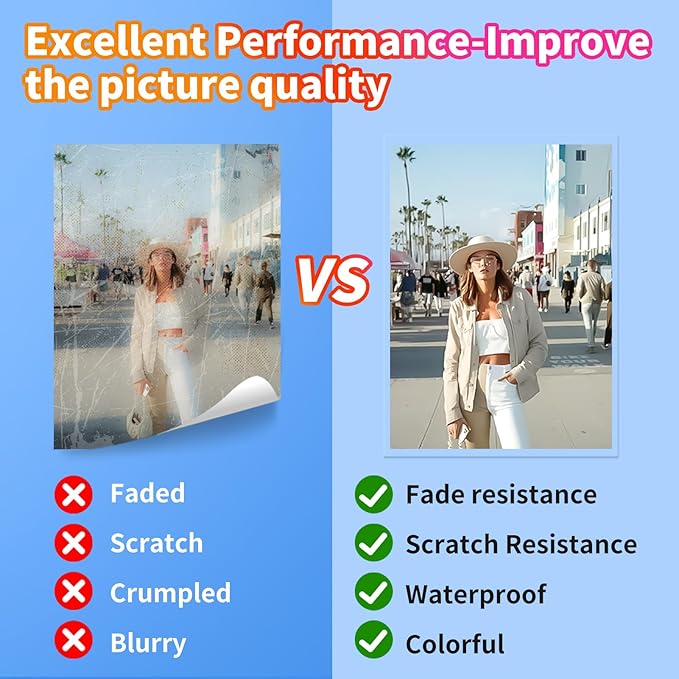 Uinkit Self-Adhesive Laminating Sheets, 4Mil 10 PCS 8.7 x 12.2 Inches Clear Self Sealing Laminating Sheets, Suitable for 8.5x11 inches Letter Size, No Machine Needed