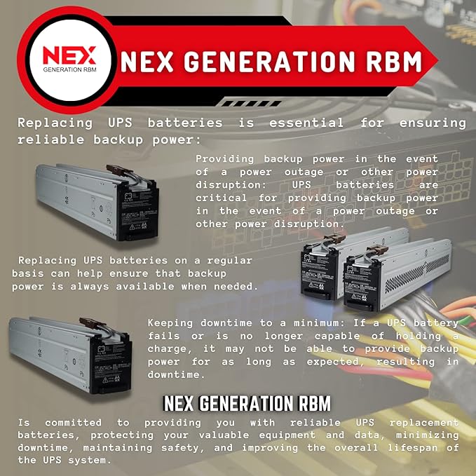 APCRBC140, UPS Battery Replacement #140 Compatible with APC Battery Backup Smart-UPS Models SRT Series Unit by NEX