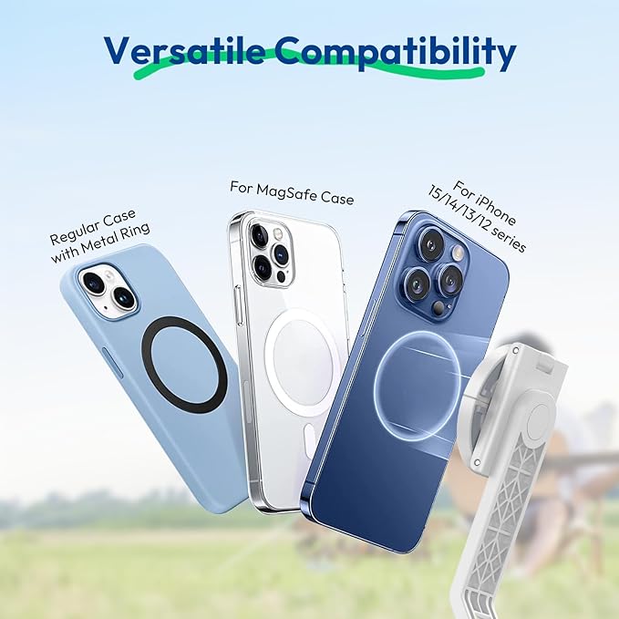 ULANZI TT88 Magnetic Tripod for iPhone 17, 57" Extendable Selfie Stick w Remote, 2-in-1 Phone Clip & Dual Cold Shoe Mounts-Lightweight Phone Tripod Stand for Vlogging, Travel, Video Recording, Black