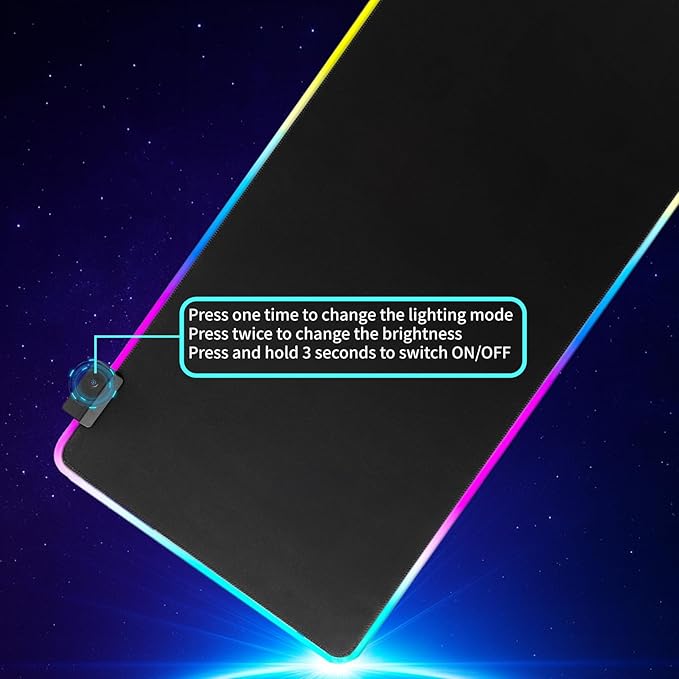 RGB Gaming Mouse Pad-14 Light Modes, Extended Soft LED Mouse Pad, Anti-Slip Rubber Base, Computer Keyboard Large Mousepad Mat, Waterproof Mousepads (31.5 * 12 Inch)