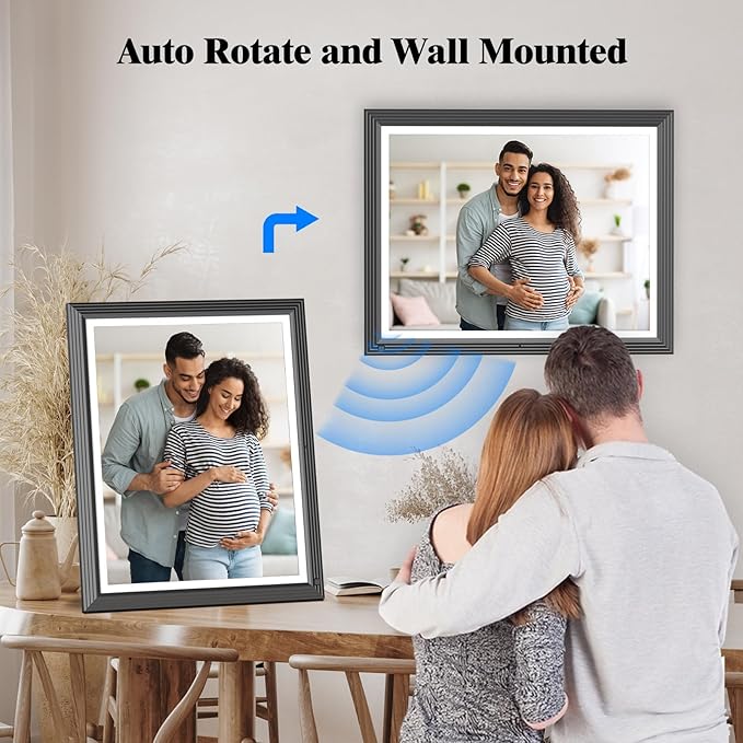 FULLJA Digital Picture Frame 15-inch - Smart WiFi Digital Photo Frame 32GB Large HD IPS Touch Screen, Motion Sensor, Wall Mountable, Instant Sharing Photos and Videos via App or Email