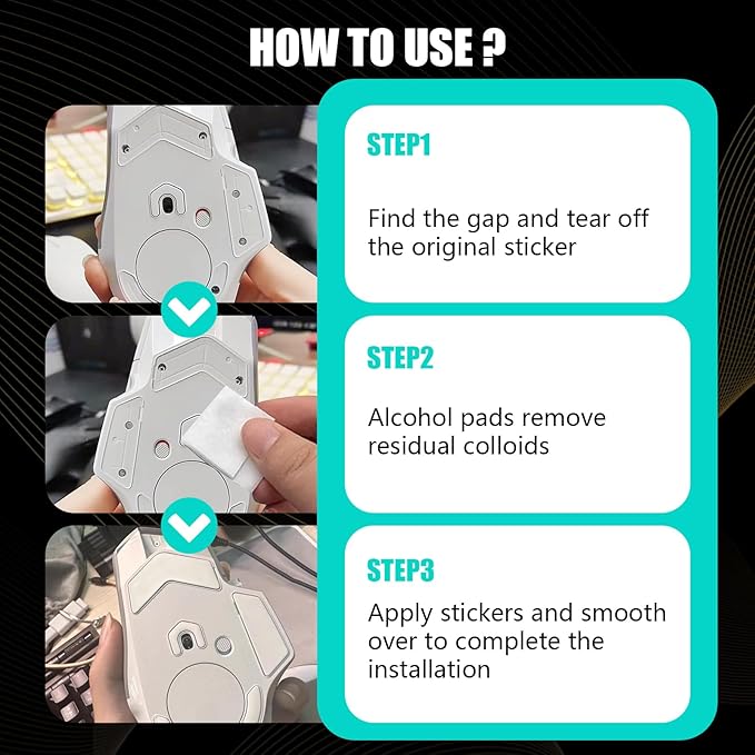 2 Pack G502 X Wired/Wireless Gaming Mouse Feet Sliding Stickers, Wear-Resistant Smooth Mice Glass Skates Pad Compatible with Logitech Mouse Feet Replacement (Glide Mice Skates, White PTFE)