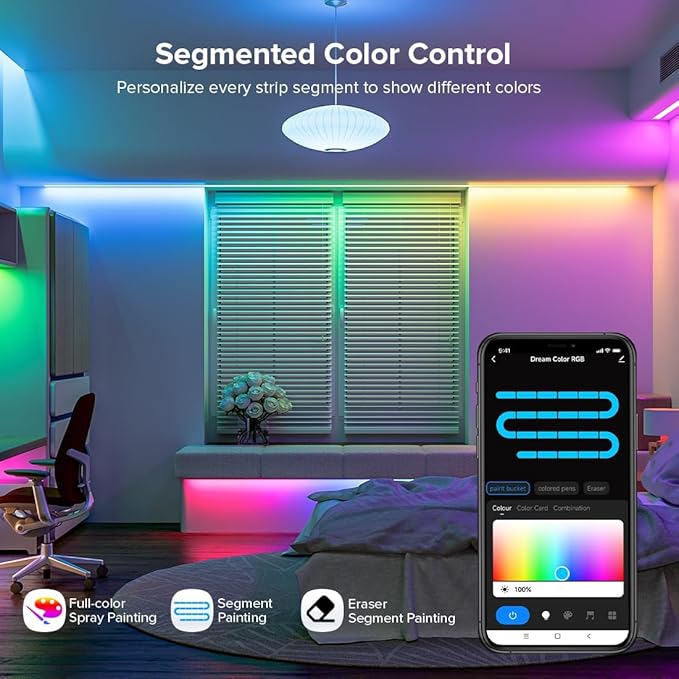 WiFi RGB IC LED Controller DR03W, Control by Smart Life/Tuya APP/Alexa/Google Home, Support WS2811/WS2812B COB Strip, SPI RGB Controller Work with WR01RF RC03RFB RF Remote