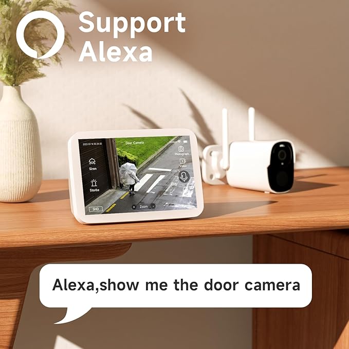 4PC Security Cameras Wireless Outdoor, 2K Battery Powered Security Camera for Home, WiFi Camera Surveillance Indoor System with Color Night Vision, IP66, 2-Way Audio, AI Motion Detection, Works/Alexa