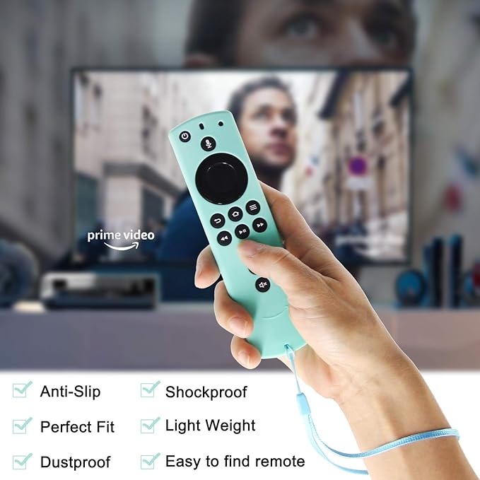[2 Pack] Silicone Remote Cover Compatible with Fire TV Stick 4K Alexa Voice Remote Control, Lightweight Anti Slip Shockproof Protective Sleeve (Mint Green + Pink)