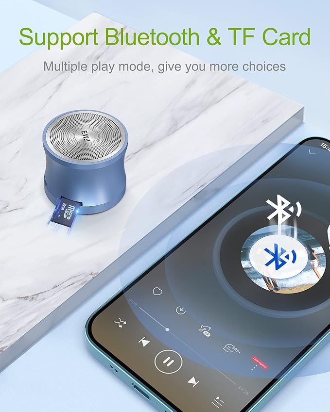 EWA A109mini Bluetooth Speaker with bass Radiator, Enhanced Impactive Bass, Portable Loud Speake, Perfect Travel Wireless Speaker for Home, Hiking and More