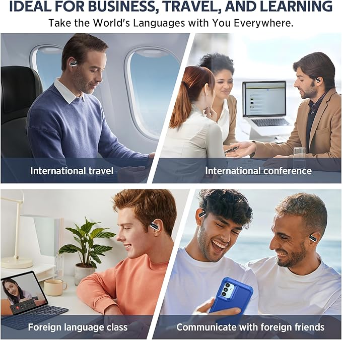 AI Language Translation Earbuds, 3in1 High Definition Sound Quality Earplugs,144 Language Translator Earbuds with APP