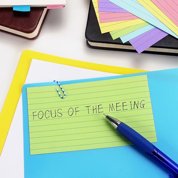 Tamaki Colored Index Cards 3 X 5, Flash Cards Ruled Note Cards for School, 200 Count, Home and Office Flash Cards for studying