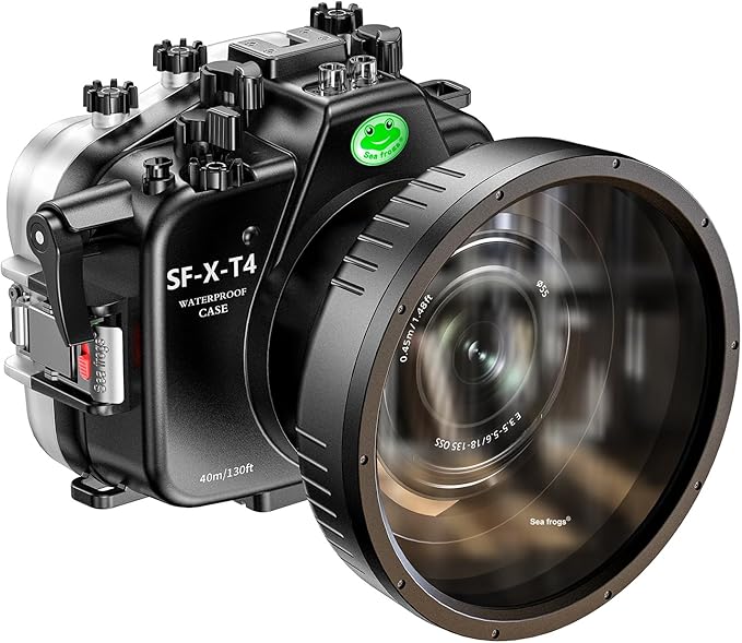Sea frogs Waterproof Camera Housing Compatible with Fujifilm X-T4 16-50MM 18-55MM IPX8 40m/130ft Maximum Diving Depth Underwater Camera Case for Diving, Surfing, Rowing, Skiing