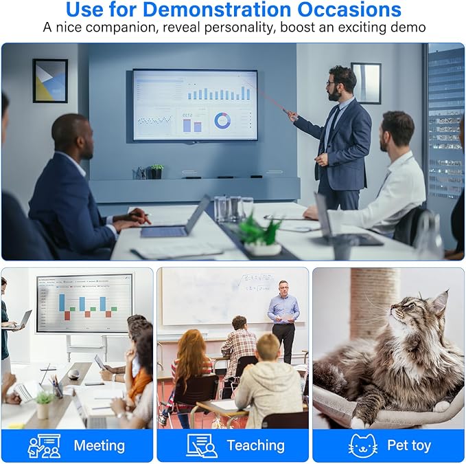 Presentation Clicker with Air Mouse - USB C Wireless Presenter Remote Clicker with Pointer, RF 2.4GHz PowerPoint Clicker for Presentation, Computer Pointer Clicker Slide Advancer for Mac,Laptop