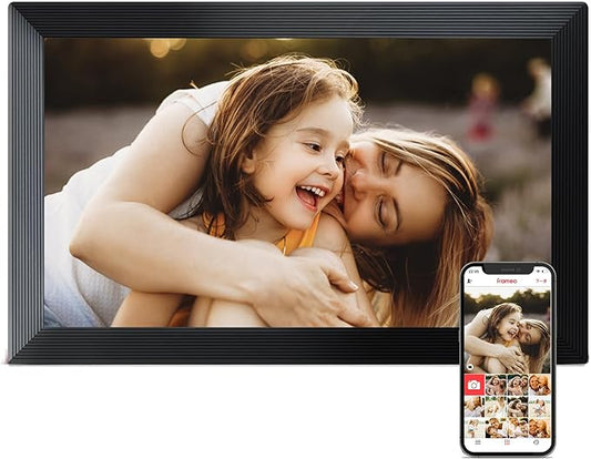 Digital Picture Frame WiFi, 15.6 Inch Frameo Digital Photo Frame, 32GB Memory, 1920*1080 IPS HD Touch Screen, Auto-Rotate, Share Pictures Video Instantly, Gift for Mom, Wedding, Birthday, Anniversary