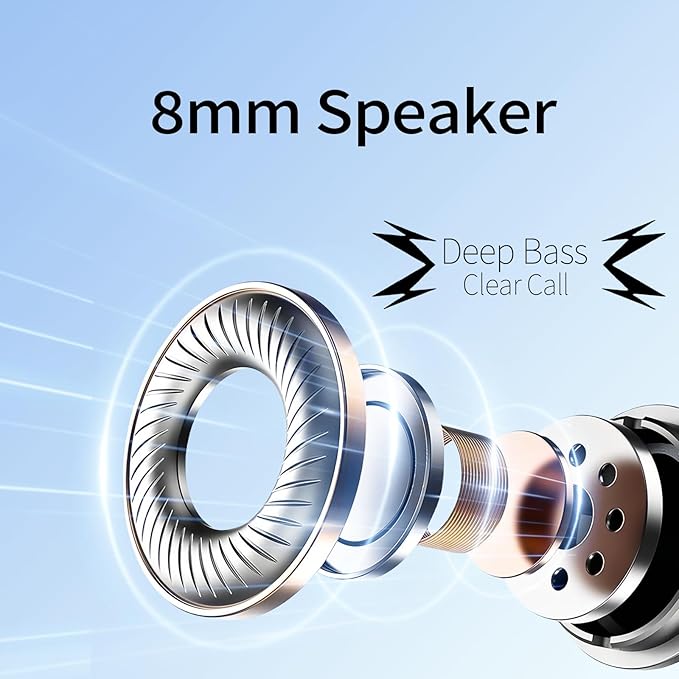 Wireless Earbuds in-Ear Headphones Bluetooth 5.3 with Built-in Mics Deep Bass Clear Call Ultralight Headsets Up to 60H Play Time for Studying Workout Gaming Purple