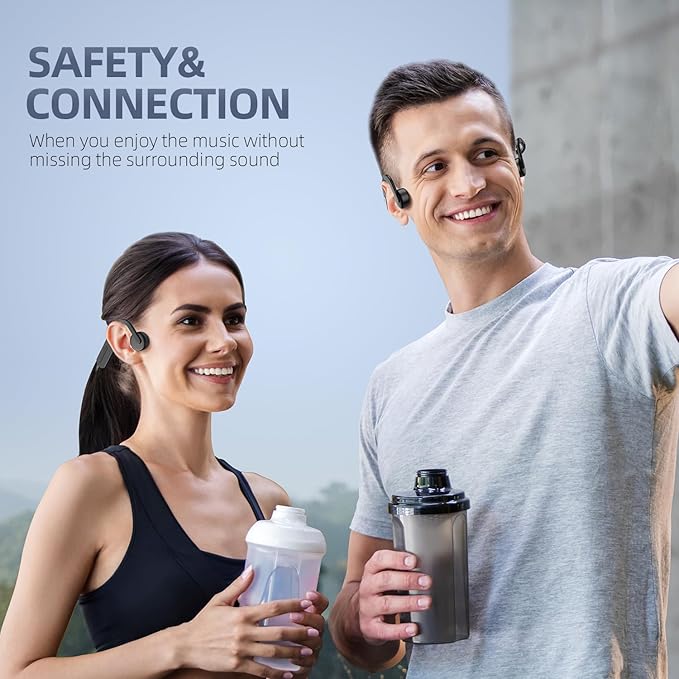 Bone Conduction Headphones, Open Ear Headphones Bluetooth 5.4 with Mic, Wireless Sports Headset 11H Playtime, IPX6 Waterproof for Running, Cycling, Hiking, Work, Travel