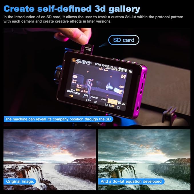 VILTROX DC 550 Pro 5.5" Camera Monitors for DSLR Touchscreen Field Monitor 4K HDMI Video External Monitor mit Hood for Sony Canon Nikon 1200nit 3D LUT Focus Peaking Histogram False Colours