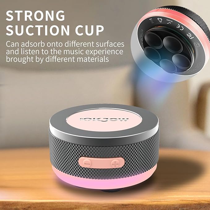 Wireless Bone Conduction Speaker, Bluetooth Vibrating Speakers with Colorful LED Lights, Portable Surface-Adsorption Speaker for Unique Sound Effects, Ideal for Home, Outdoor, and Party Use