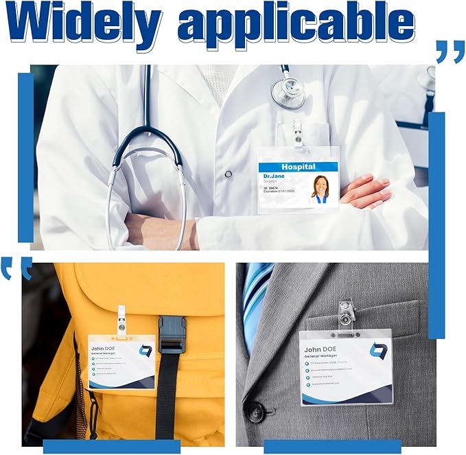 100 Pieces Laminating Pouch with 50PCS Clips Government-Size Card Laminating Pouches Luggage Tags Thermal Laminate Pouch Tags Kit Clear Laminating Pouch for Work Permits Pass Cards Student ID Cards