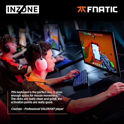 Sony INZONE KBD-H75 75% Wired Aluminum Chassis Gaming Keyboard, Hall-Effect Switch, Rapid Trigger, Adjustable Actuation Point, 8000 Hz Polling Rate, RGB Lighting, Volume Dial