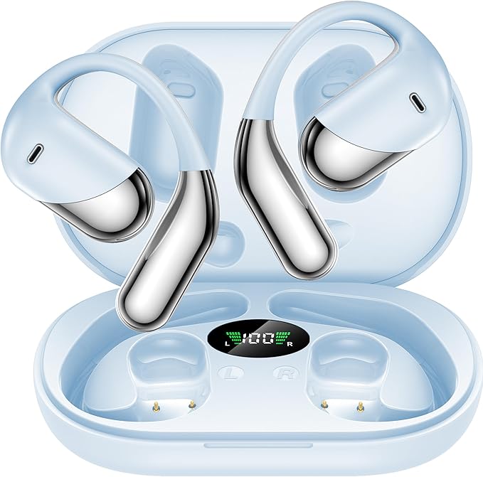 Wireless Earbuds, 60Hr Playtime Translation Earbuds Real Time - AI 144 Language Translator, Audifonos Traductores Inglés Español, IPX7 Waterproof Headset for Workout Running, Blue