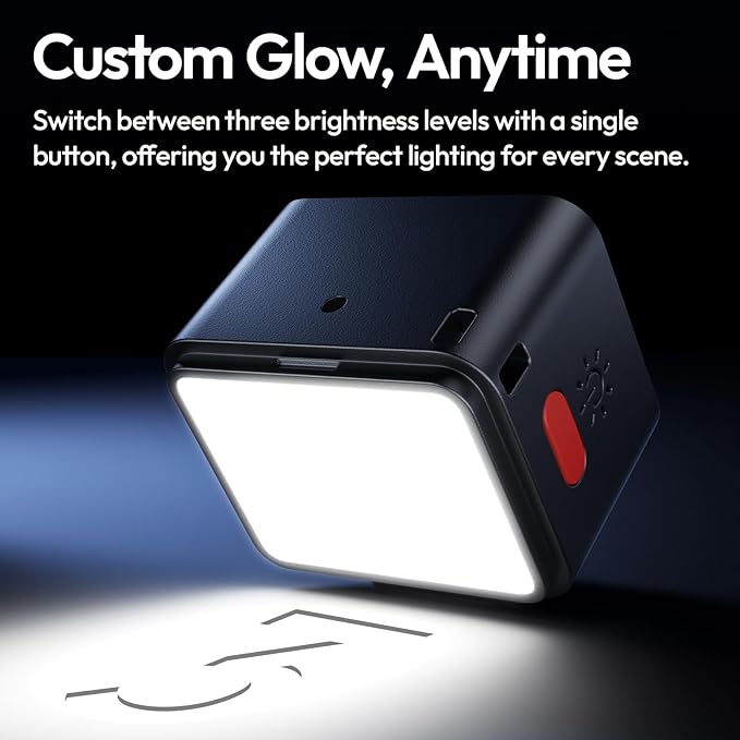 ULANZI DG01 Mini Cube Phone Light Portable LED Camera Light for DJI OSMO Pocket 3 Action Camera Sony zv-e 10 Canon r550,Support Magnetic Attraction & Type-C Charging for ULANZI JJ02 Tripod(White)