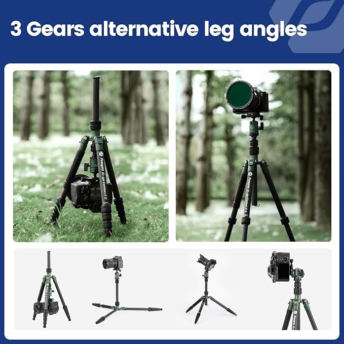 Fotopro 60inch Carbon Fiber Tripod Compact Camera Tripod with Ball Head Quick Release Plate Detachable Monopod Load up to 17.63lbs X-go E 2 Carbon Fiber Green