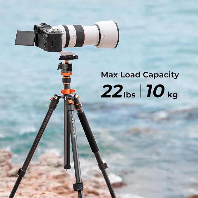 K&F CONCEPT 78 inch Camera Tripod for DSLR Compact Aluminum Tripod with 360 Degree Ball Head and 22lbs Load for Travel and Work K234A7+BH-28L (S210)