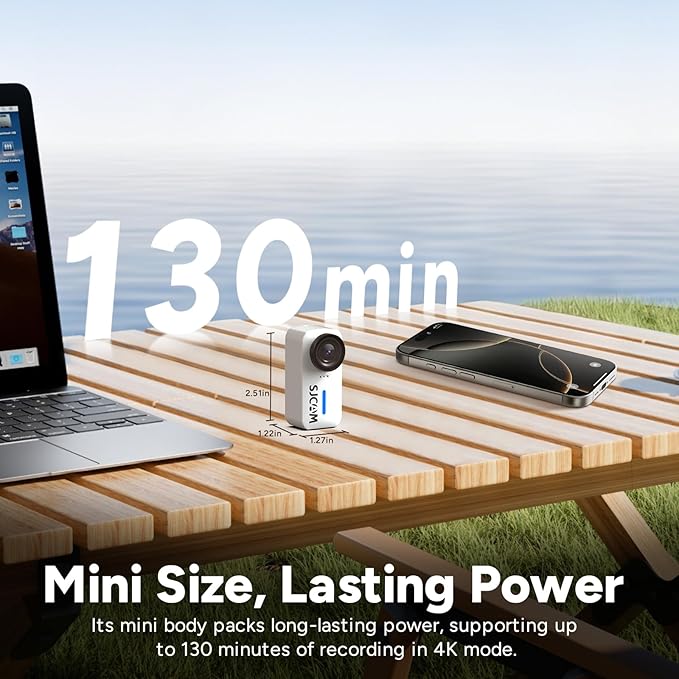 SJCAM C110Plus Magnetic Combo,4K POV Action Camera with Stabilization of 6-Axis,170° FOV,Mini Body Cam, Waterproof,Wearable,Portable POV,Built-in Spkr & Mic for Vlogging, with Helmet Mount Kits,White