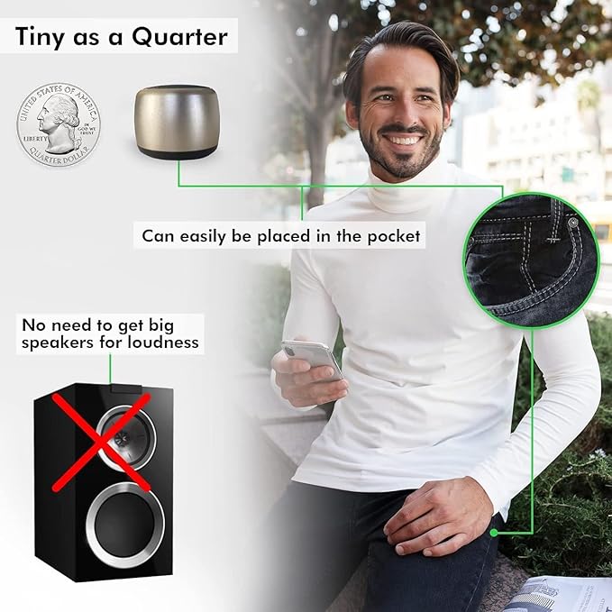 Best Mini Portable Bluetooth Speaker with HD Sound & Bass I Smallest Wireless Bluetooth Speakers for Phone/PC/Tablet I Photo Selfie Button Answer Phone Calls I Cute Tiny Speaker (Red)