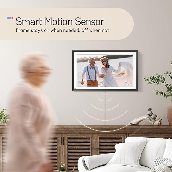 NexFoto 15.6 Inch Touchscreen Digital Picture Frame 64GB, FHD IPS WiFi Digital Photo Frame, Add Photos from Google Photos, Share Photos/Videos via App/USB, Gifts for Birthday/Mom/Women, Black