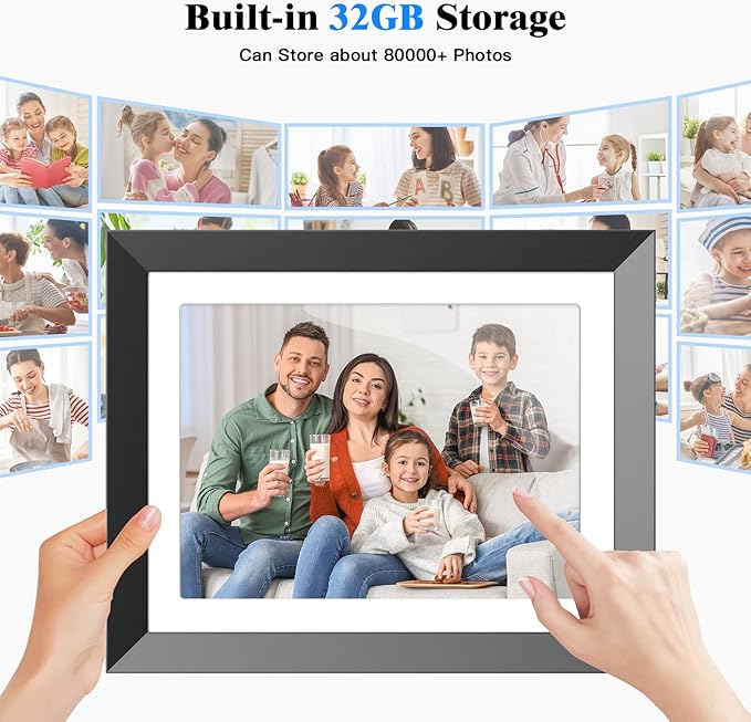 FULLJA 11” 2K Smart Digital Picture Frame 32GB - WiFi Digital Photo Frame with IPS Touch Screen, Instantly Share Photos/Video via App, Motion Sensor, Gift for Christmas