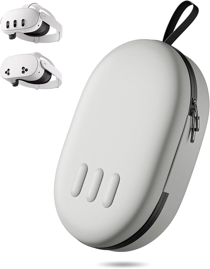 annapro Carrying Case for Meta Quest 3S/Quest 3/Vision Pro, Compatible with Battery Elite Strap, Controllers and Other Accessories, Hard Shell Case and Superior Protection for Travel, Grey