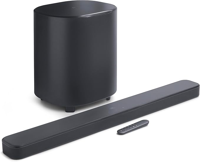 JBL Bar 500MK2-5.1 Channel soundbar System with Dolby Atmos®, MultiBeam™ 3.0 & PureVoice 2.0, 750W with 10" Sub, Easy Sound Calibration, and Works with Voice Assistant-Enabled Speakers (Black)