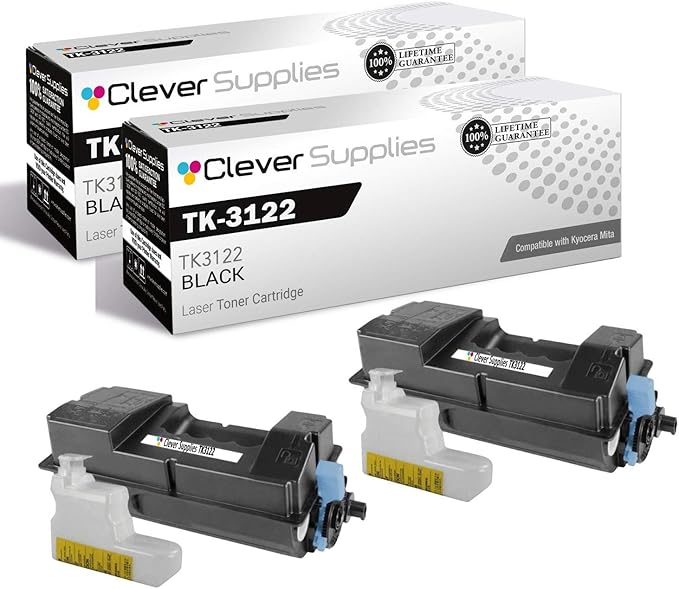 CS Replacement Toner Cartridge Compatible with Kyocera Mita TK-3122 TK3122 Black FS Series FS 4200DN M Series M3550idn Toner Cartridge 2 Pack