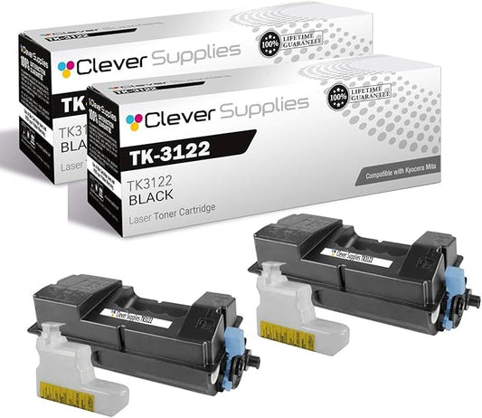 CS Replacement Toner Cartridge Compatible with Kyocera Mita TK-3122 TK3122 Black FS Series FS 4200DN M Series M3550idn Toner Cartridge 2 Pack