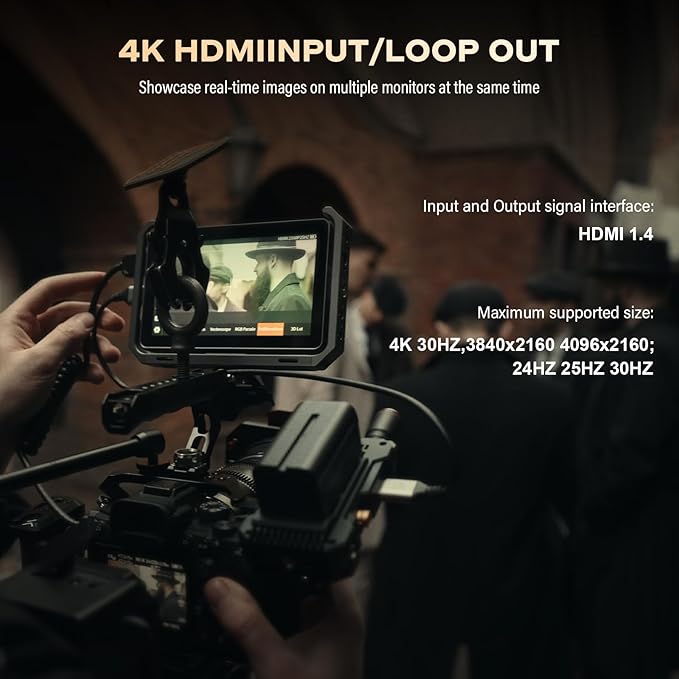 VILTROX DC-X2 Cage 6" SDI Camera Field Monitors 2000nits Super Bright Daylight Viewable External Monitor for 4k HDMI DSLR Touchscreen Monitor for Sony Canon Nikon with Sunshield 2200 MAh Battery